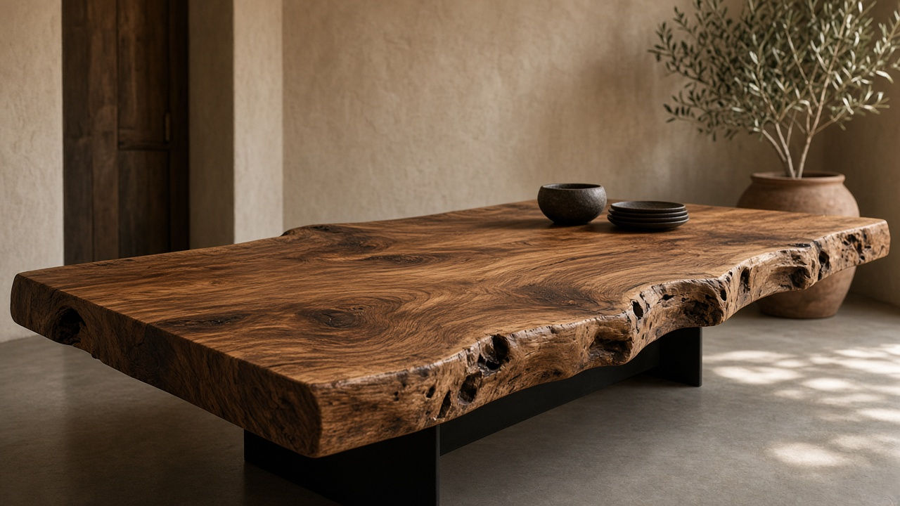 Mesa de algarrobo para ocho